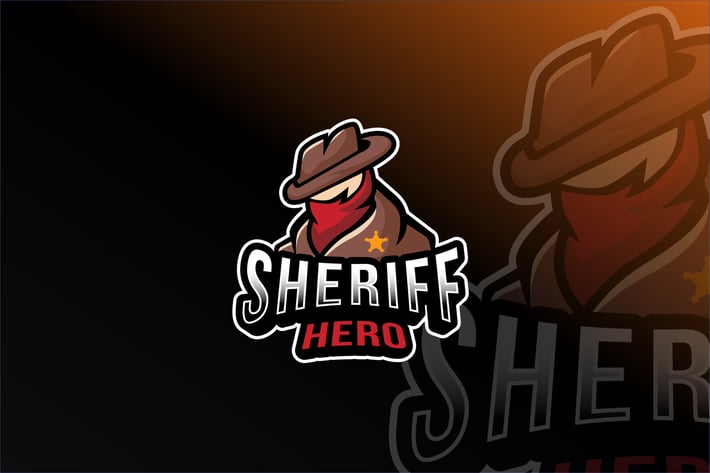 Sheriff Hero Esport Logo Template