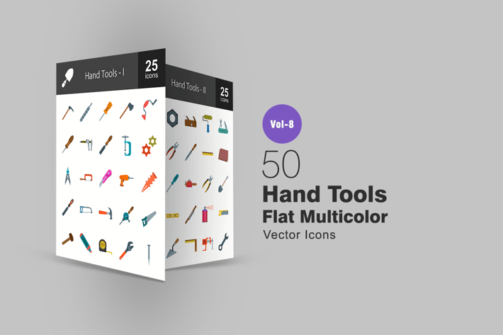 Hand Tools Flat Multicolor Icons