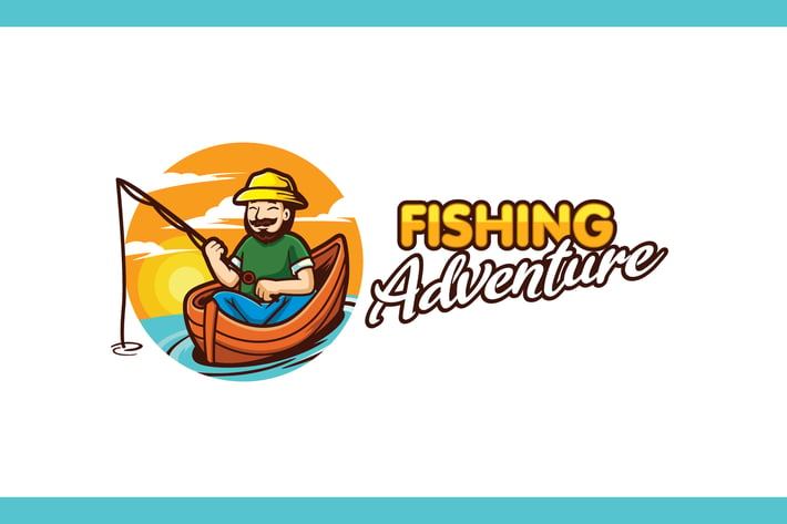 Cartoon Fishing Character Mascot Logo