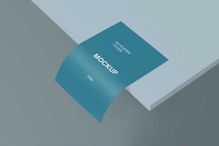 A4 Flyer Mockup on The Table