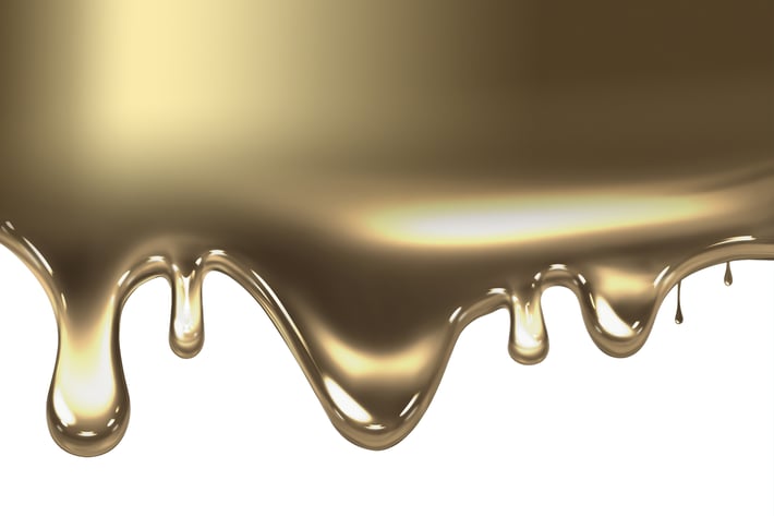 liquid gold on white background