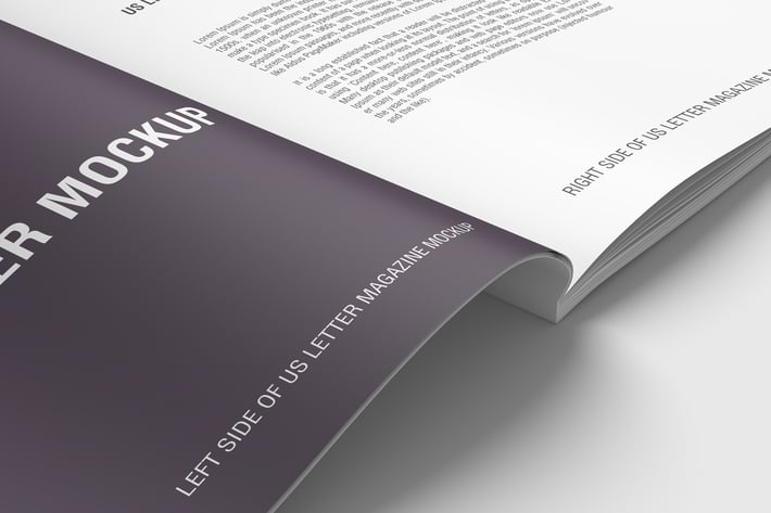 Close up US Letter  Magazine Mockup