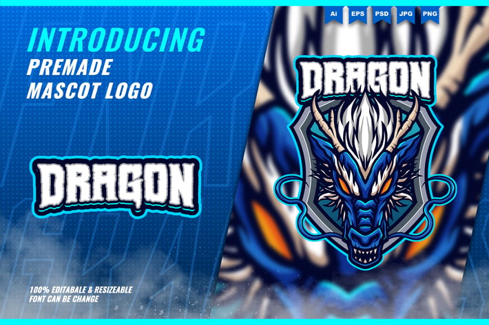 Chinese Dragon - Mascot Esport Logo Template