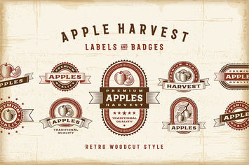 Vintage Apple Labels Set
