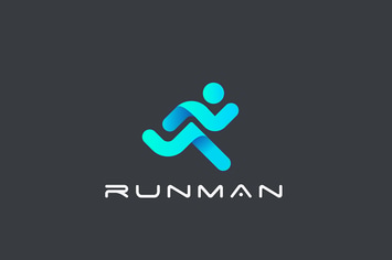 Logo Running Man Delivery Sport emblem