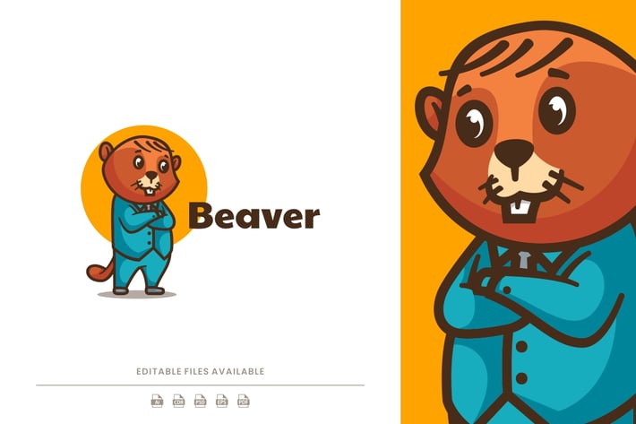 Beaver Cartoon Logo