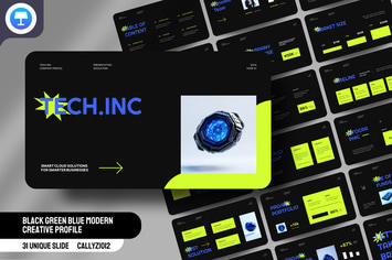 Black Green Blue Modern Creative Profile KEY