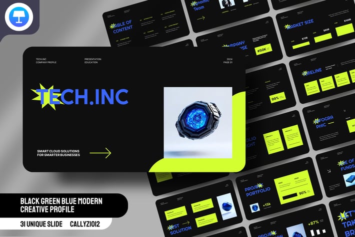 Black Green Blue Modern Creative Profile KEY
