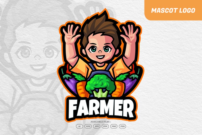 Organic Vegetable Farmer Logo