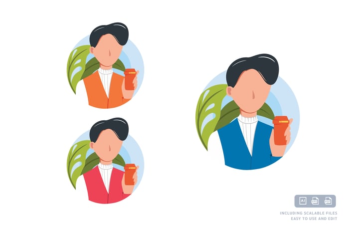 Business Man  - Avatar Ilustration Template