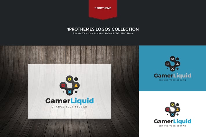 Gamer Liquid Logo Template
