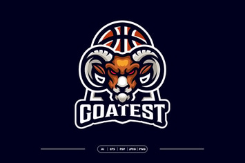 Goat Basketball Team Logo Template