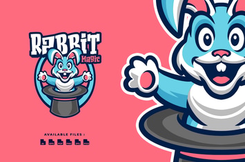 Rabbit Magic Cartoon Mascot Business Logo