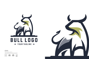 Bull logo design vector
