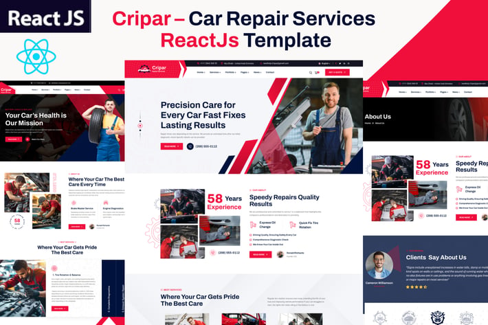 Cripar – Car Repair Services ReactJs Template