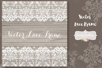 Vector lace frame wedding