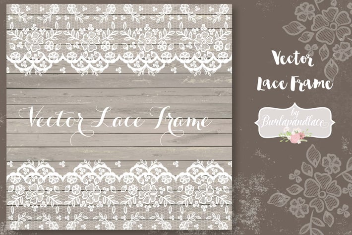 Vector lace frame wedding