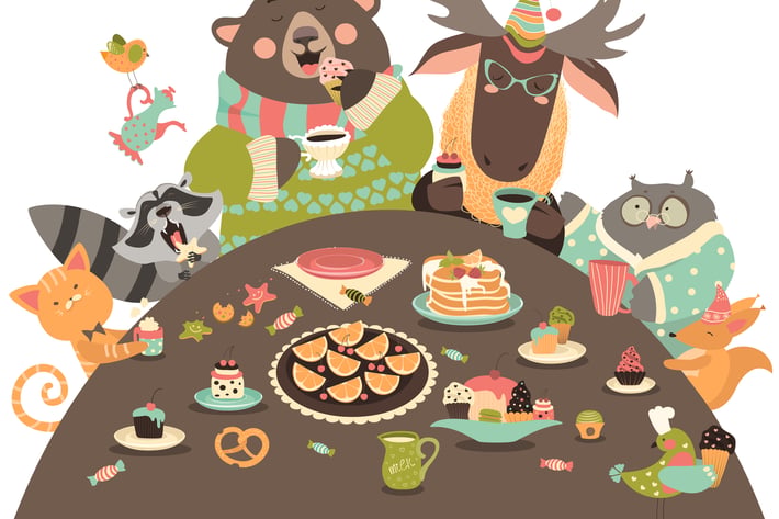 Cute animals celebrating holidays