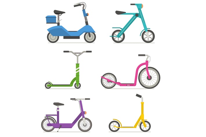 City Kick Scooters and E Bikes Set