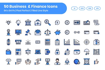 50 Business & Finance - Filled Line