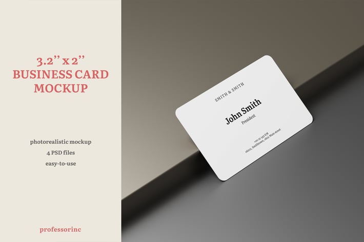 3.2x2 Business Card Mockup