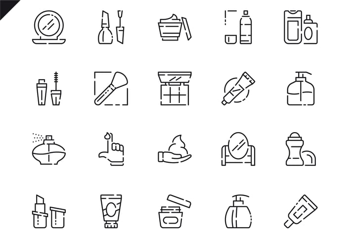 Simple Set Cosmetics Line Icons