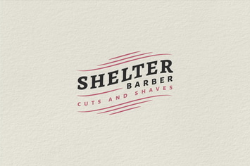 Vintage Badge Logo - Shelter Barber
