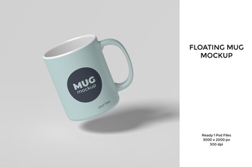 Floating mug mockup