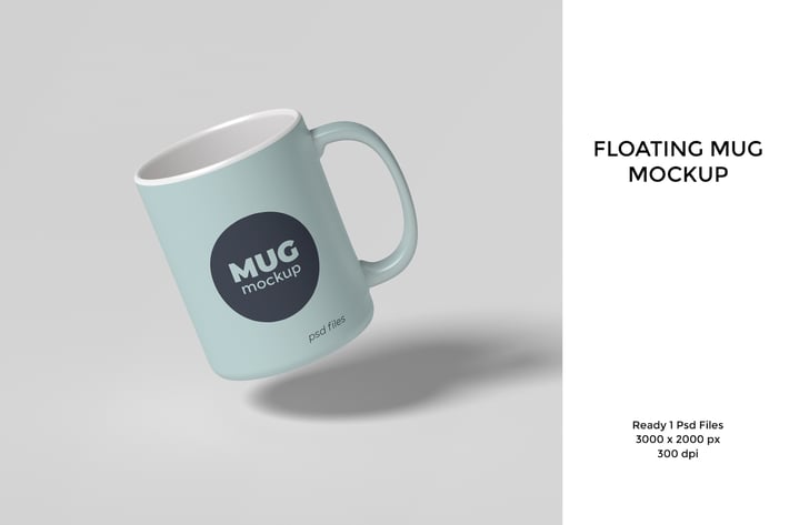 Floating mug mockup