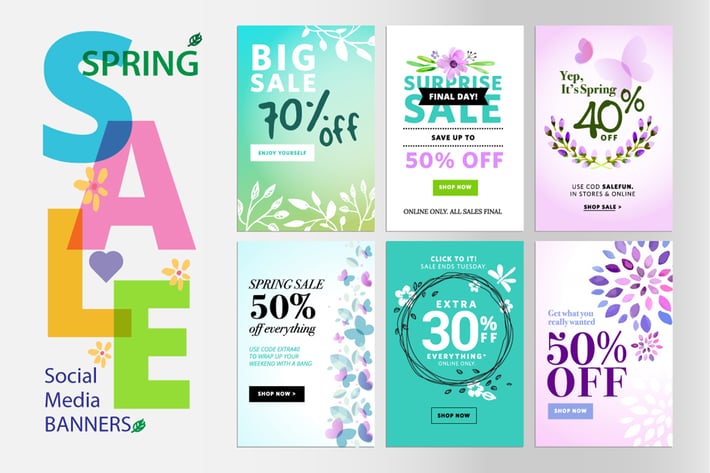 Spring sale banners 