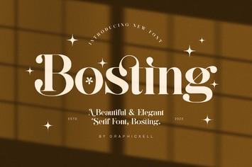 Bosting Elegant Ligature Serif Font Typeface