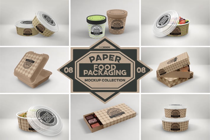 Paper Food Box Packaging Mockups Vol. 08