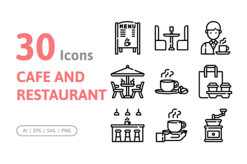 30 Cafe and Restaurant Icons