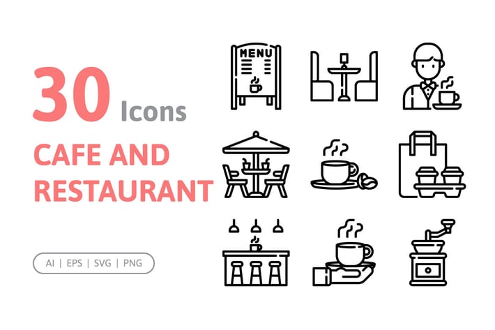 30 Cafe and Restaurant Icons