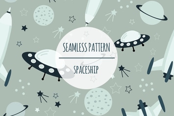 Spaceship – Seamless Pattern
