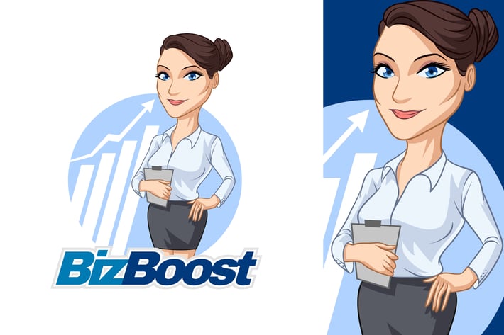 Friendly Young Businesswoman Mascot Logo