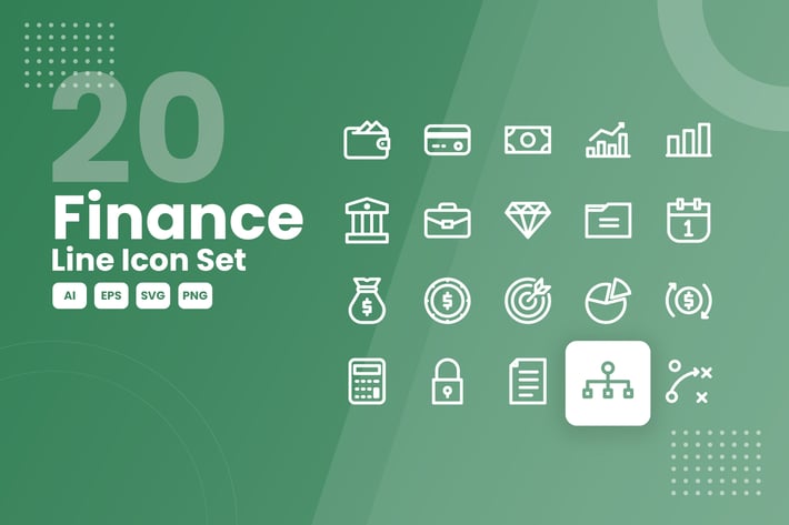 20 Finance Line Icon Set