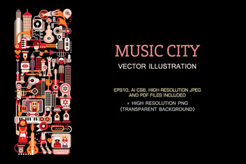Music City vector illustration