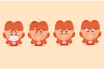 Sick Girl Character Illustration
