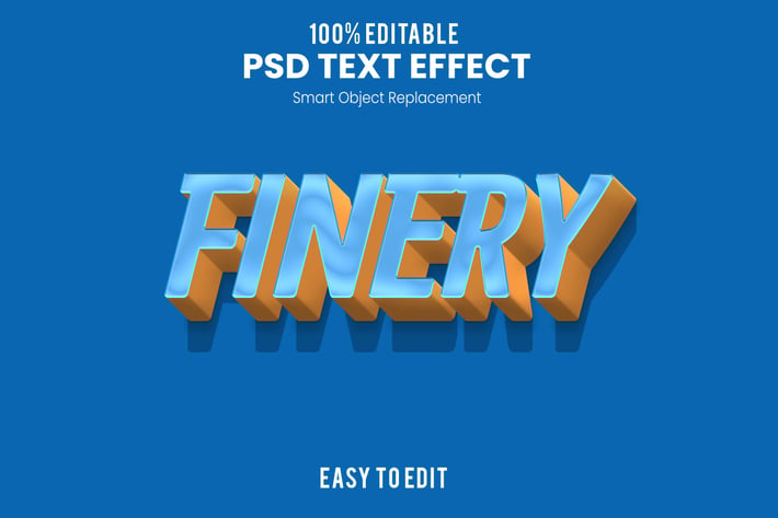FINERY - 3D Text Effect PSD