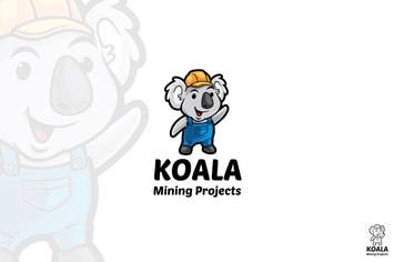 Koala Mining Cartoon Logo Mascot