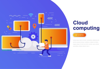 Cloud Computing Modern Flat Concept