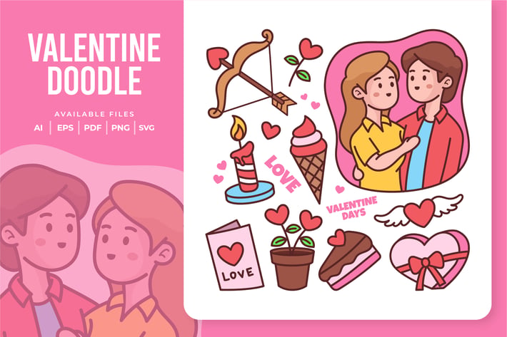 Valentine Doodle Illustration