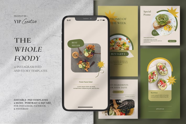 Vegan Food Restaurant - Feed Story Instagram