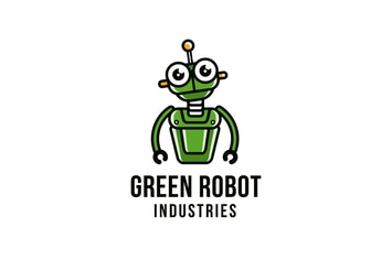 Green Robot Logo Template