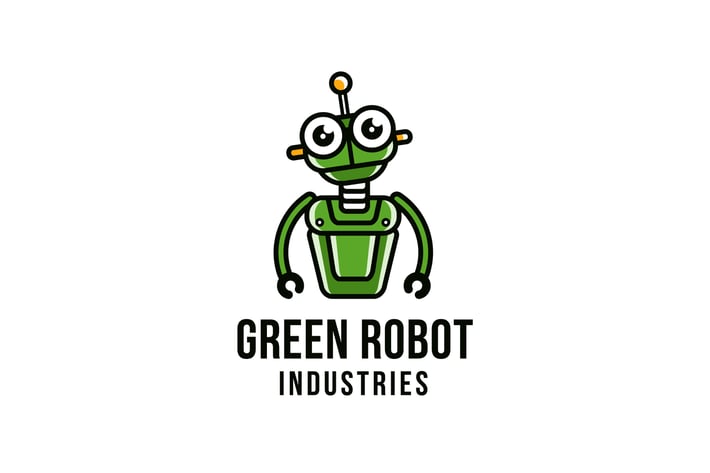 Green Robot Logo Template