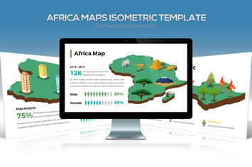 Africa Maps Isometric & Legends For Keynote