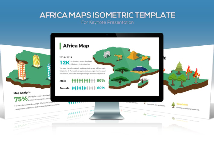 Africa Maps Isometric & Legends For Keynote