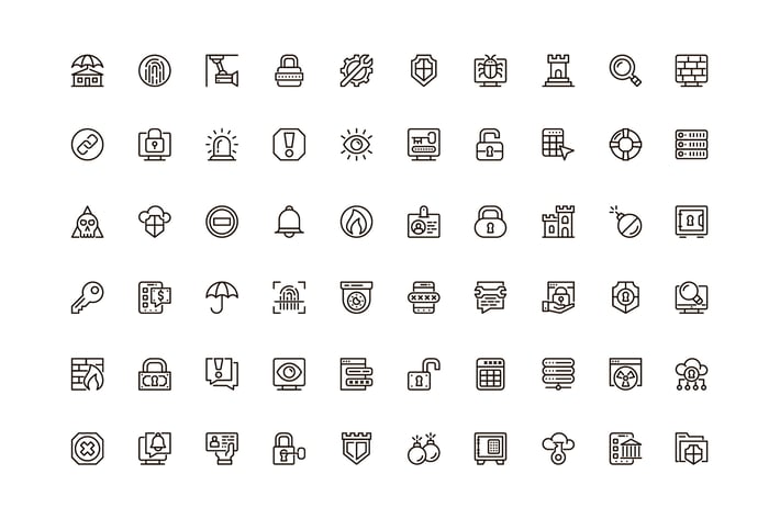 Security Unique Web Line Icons Pack