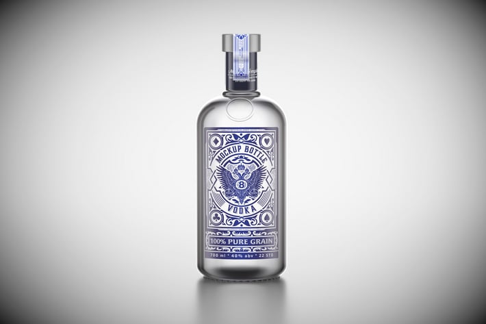 Liquor Transparent Bottle Mockup 